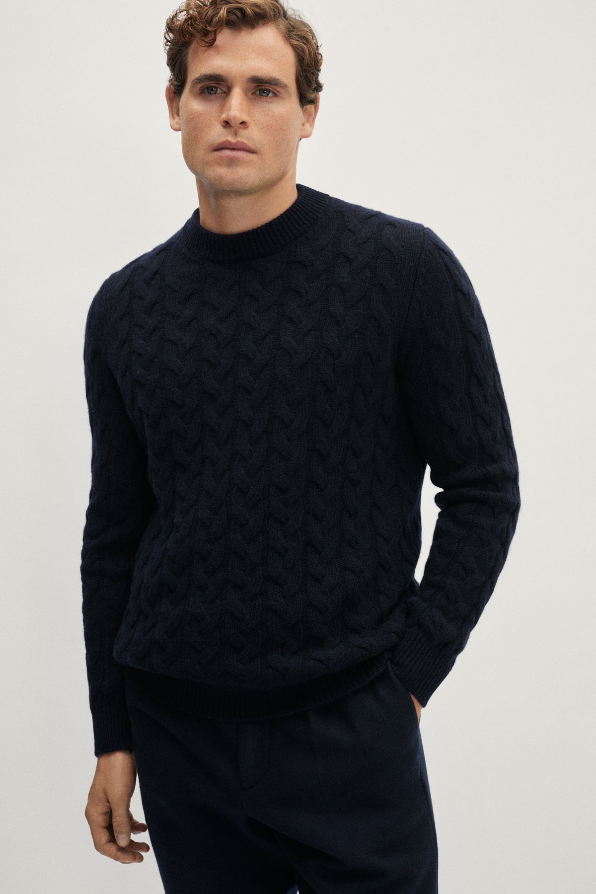 The Woolen Aran Sweater - blue