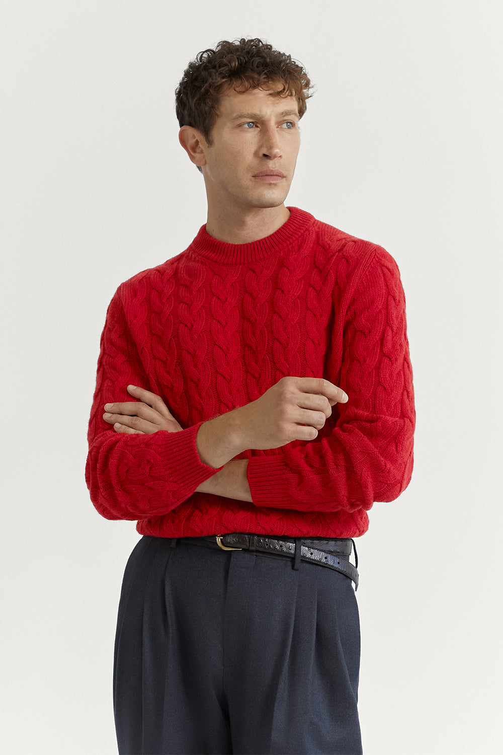 The Woolen Aran Sweater Red