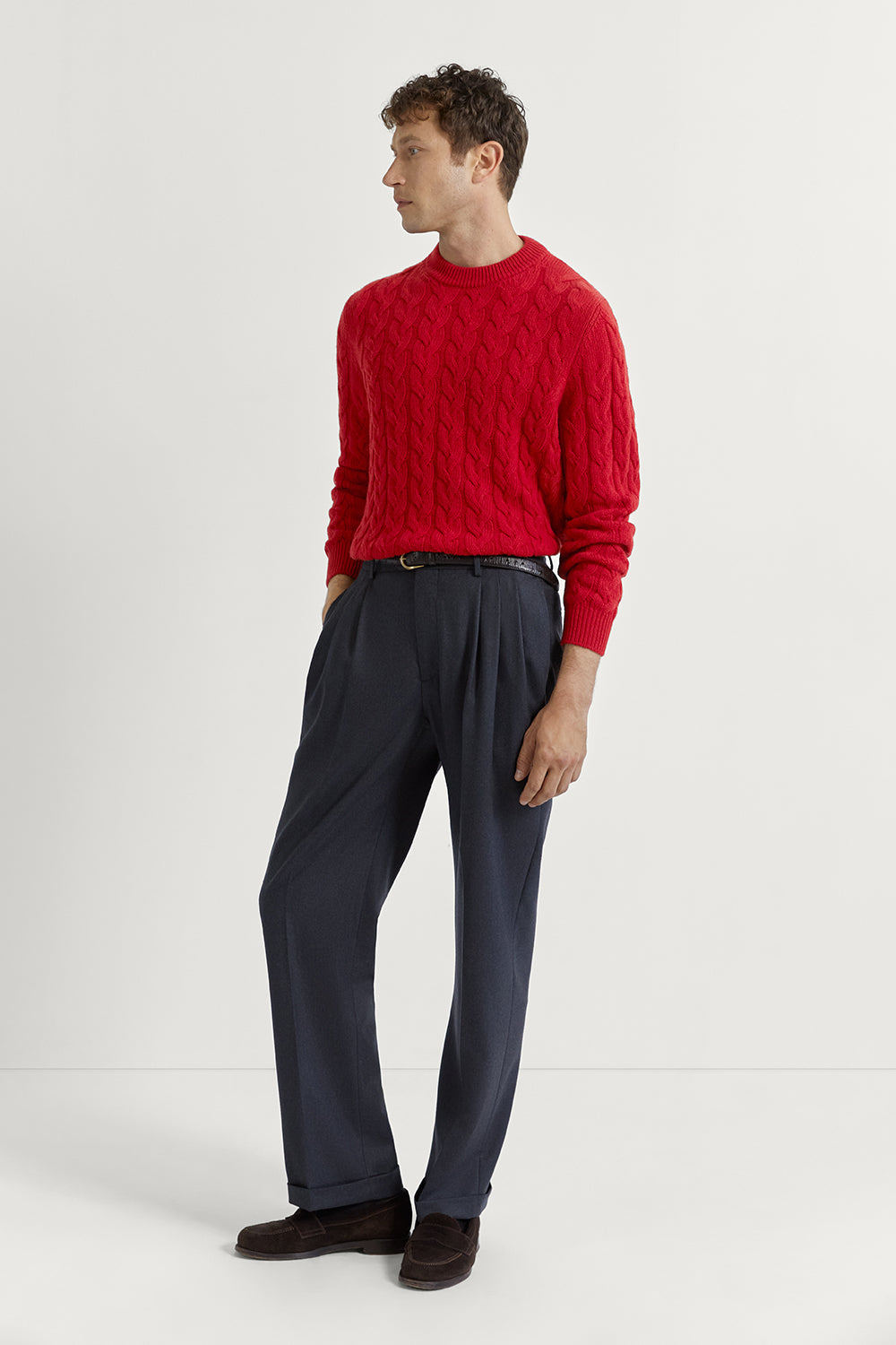 The Woolen Aran Sweater Red