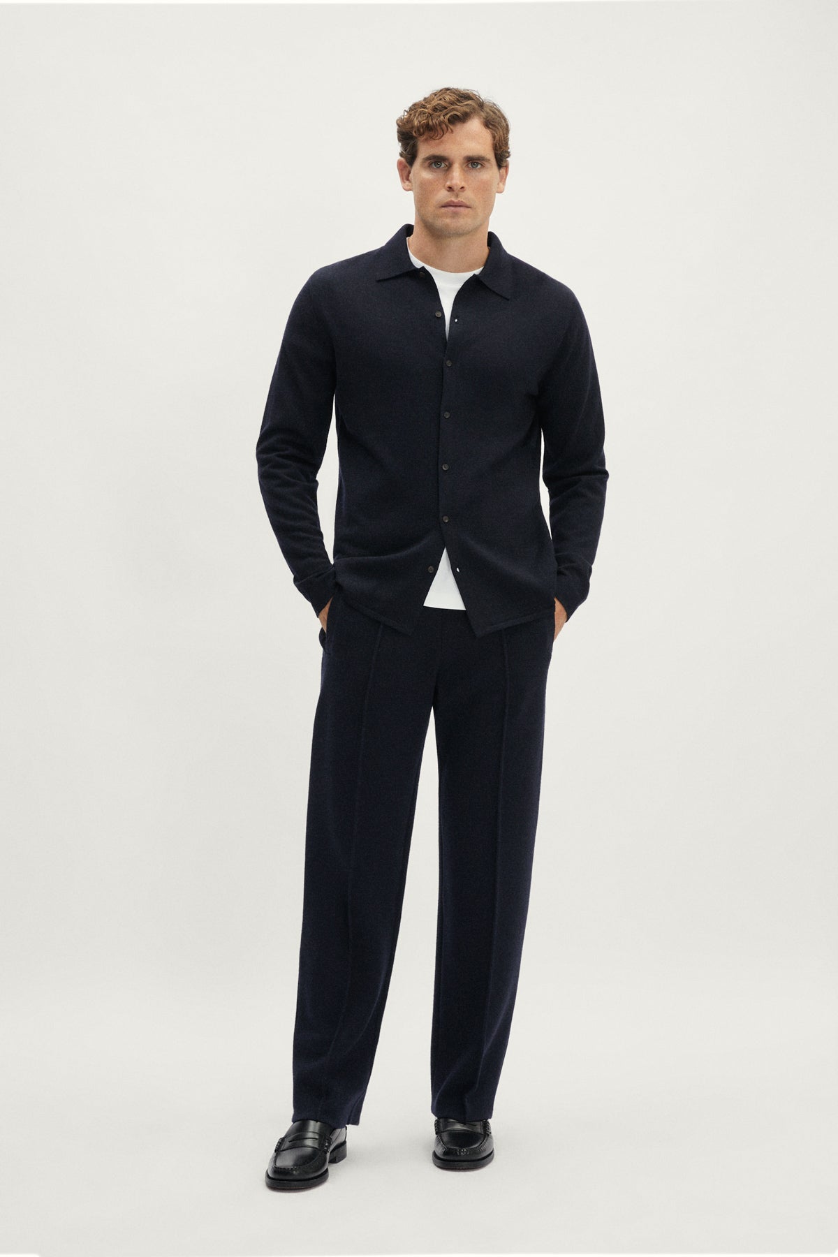 The Merino Wool Straight-Cut Sweatpants - Blue