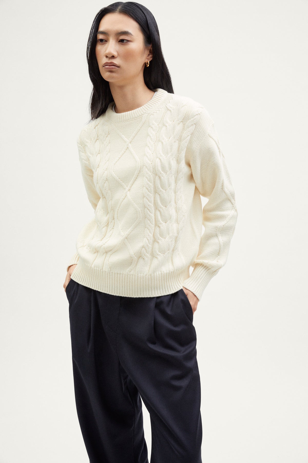 The Organic Cotton Aran Tricot Sweater