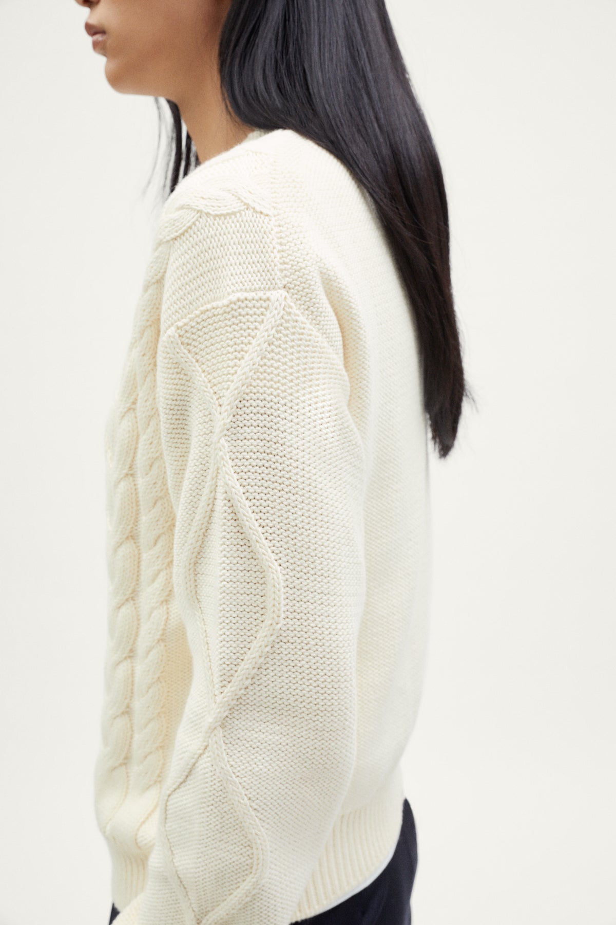 The Organic Cotton Aran Tricot Sweater