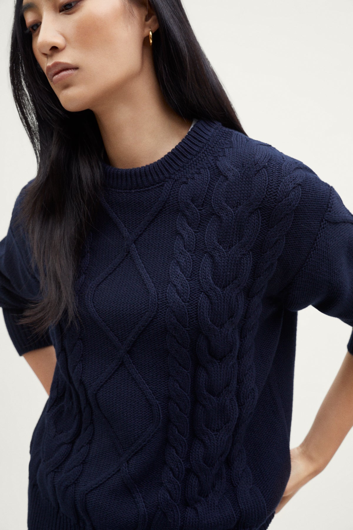 The Organic Cotton Aran Tricot Sweater