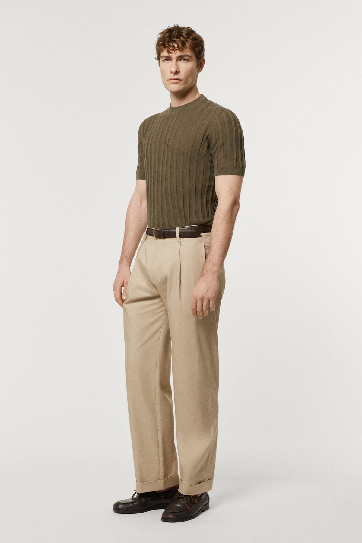 The Organic Cotton Light Ribbed T-shirt Kaki Green