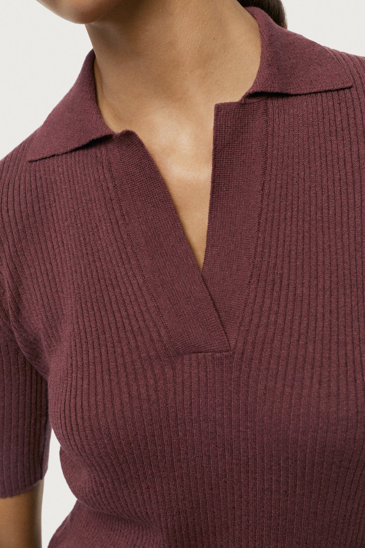 The Linen Cotton Polo Dress Mahogany