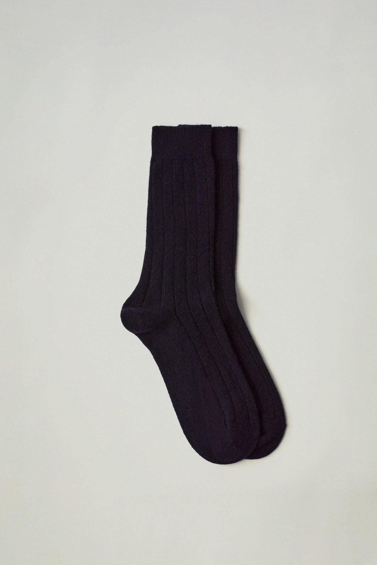 The Woolen Ribbed Socks blue
