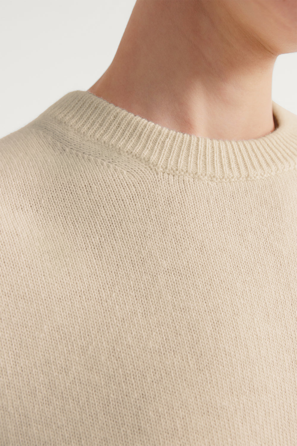The Woolen Plain Stitch Sweater Ecru