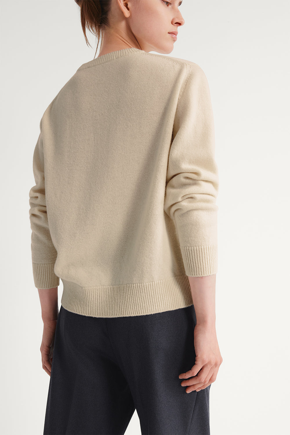 The Woolen Plain Stitch Sweater Ecru
