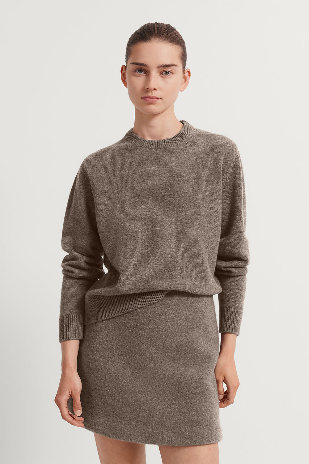 The Woolen Plain Stitch Sweater Taupe