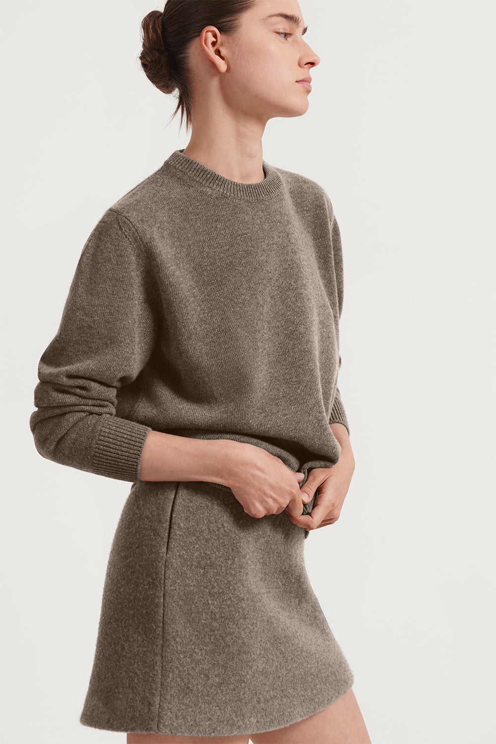 The Woolen Plain Stitch Sweater Taupe