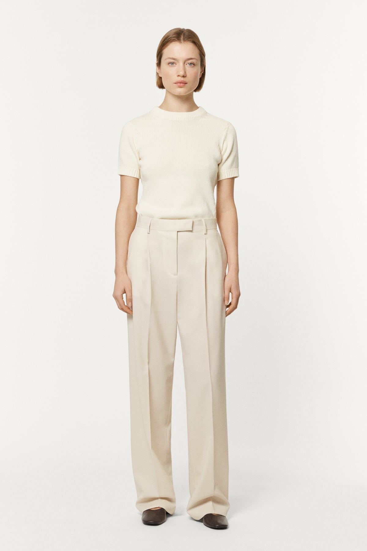 The Cool Wool Tailored Pants with Pinces vanilla