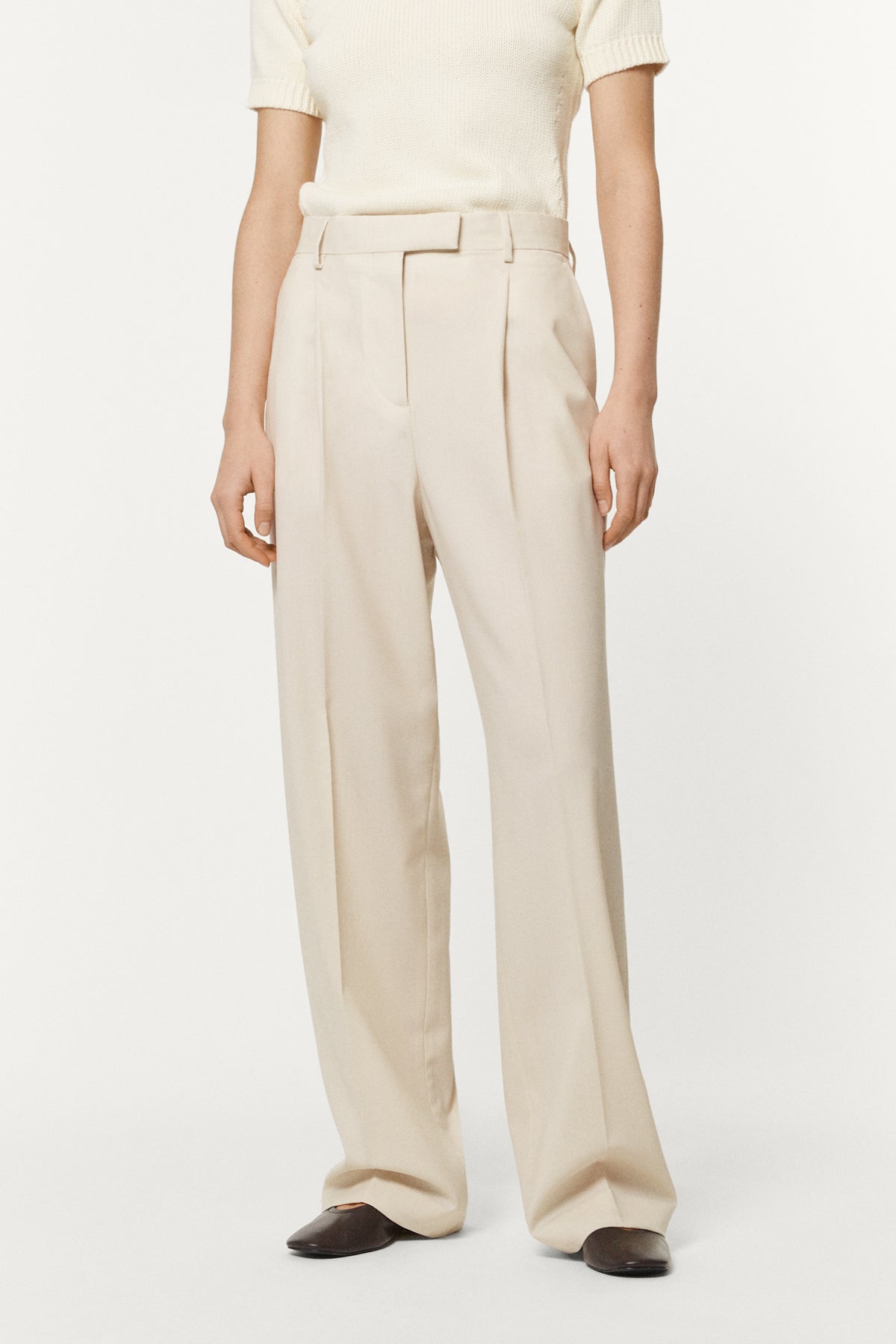 The Cool Wool Tailored Pants with Pinces vanilla