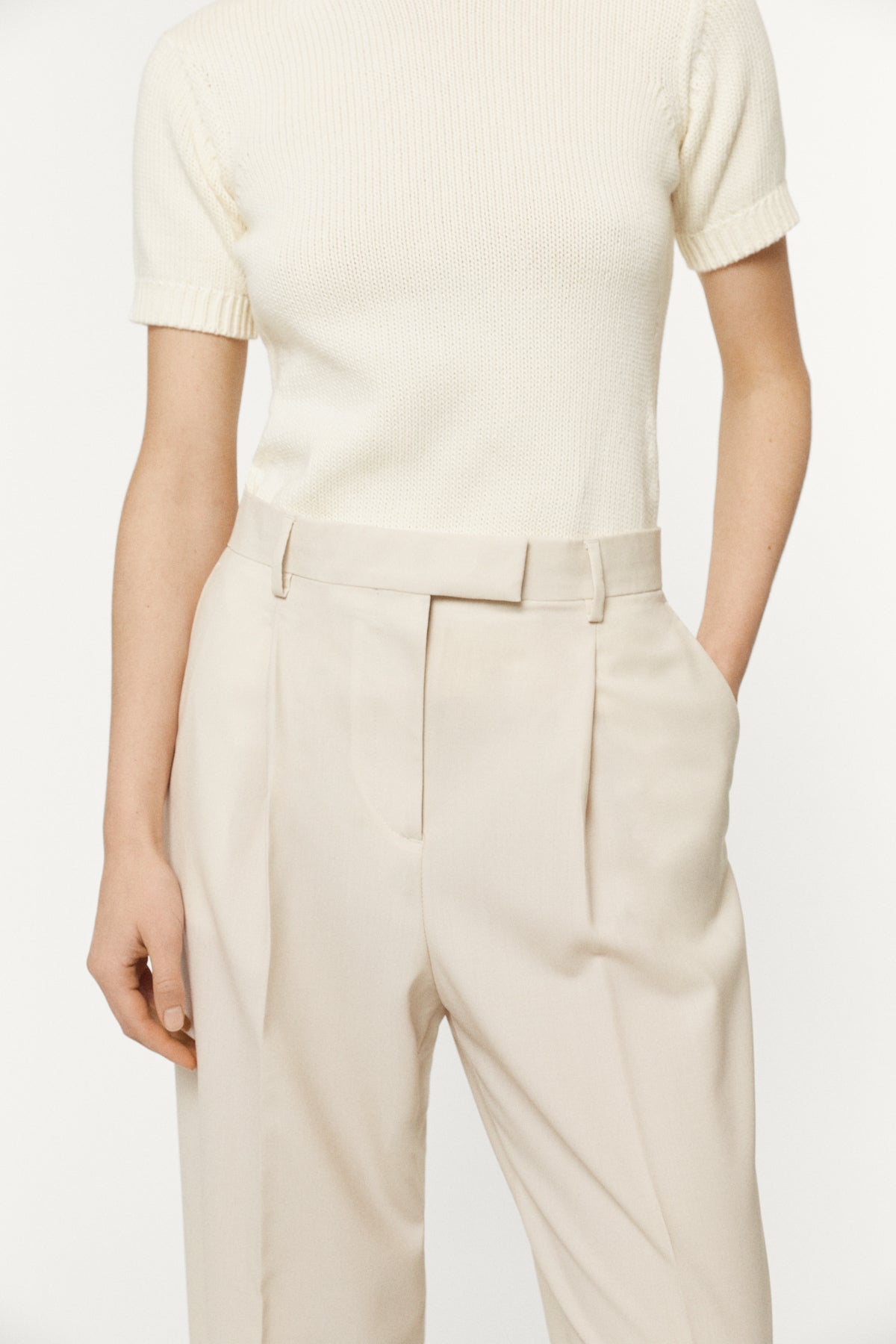 The Cool Wool Tailored Pants with Pinces vanilla