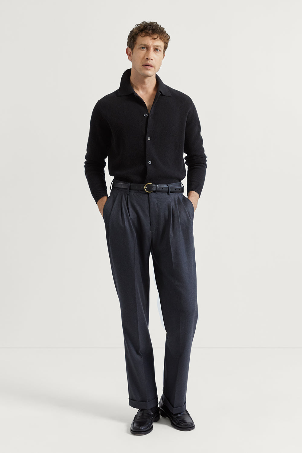 The Woolen Polo Shirt Black