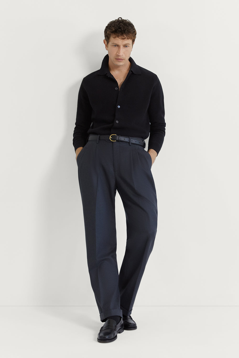 The Woolen Polo Shirt Black