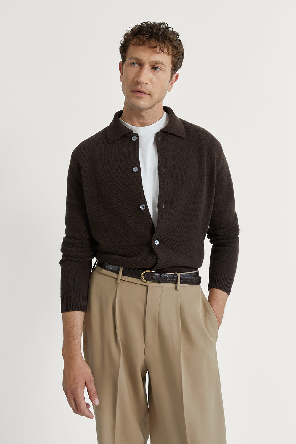 The Woolen Polo Shirt Espresso