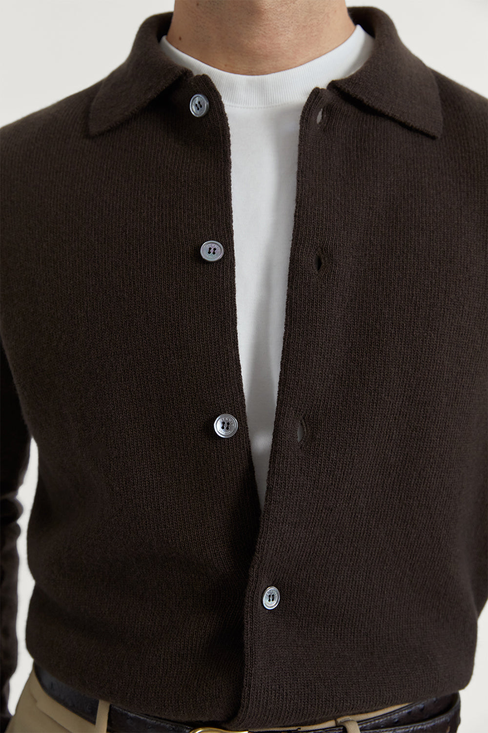 The Woolen Polo Shirt Espresso