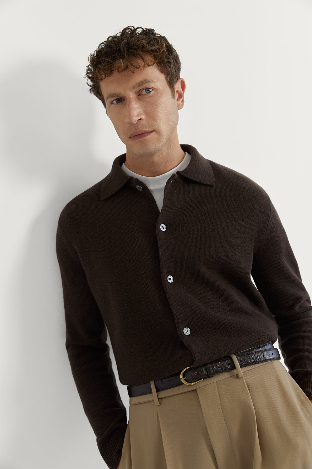 The Woolen Polo Shirt Espresso