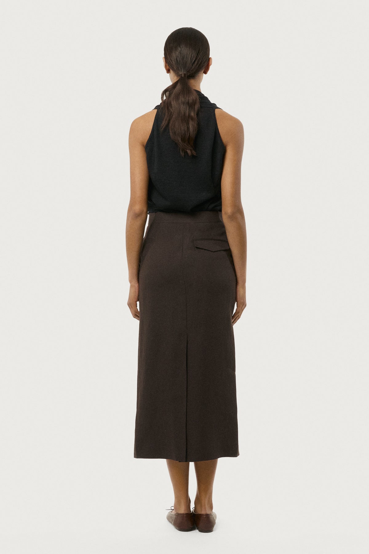 The Linen Twill Skirt brown