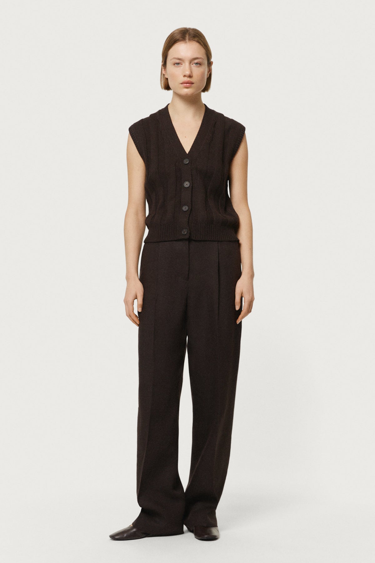 The Organic Cotton Flat Rib Tricot Vest