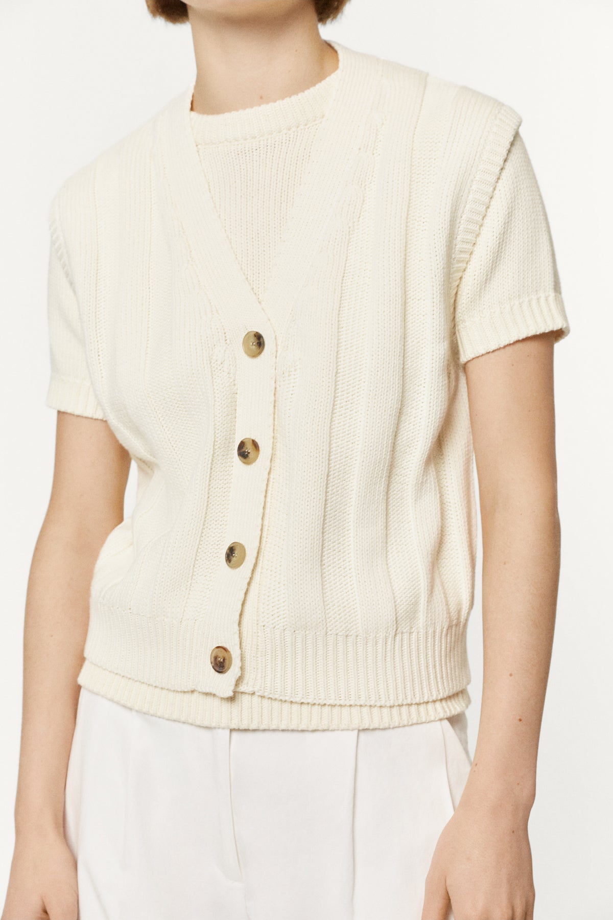 The Organic Cotton Flat Rib Tricot Vest