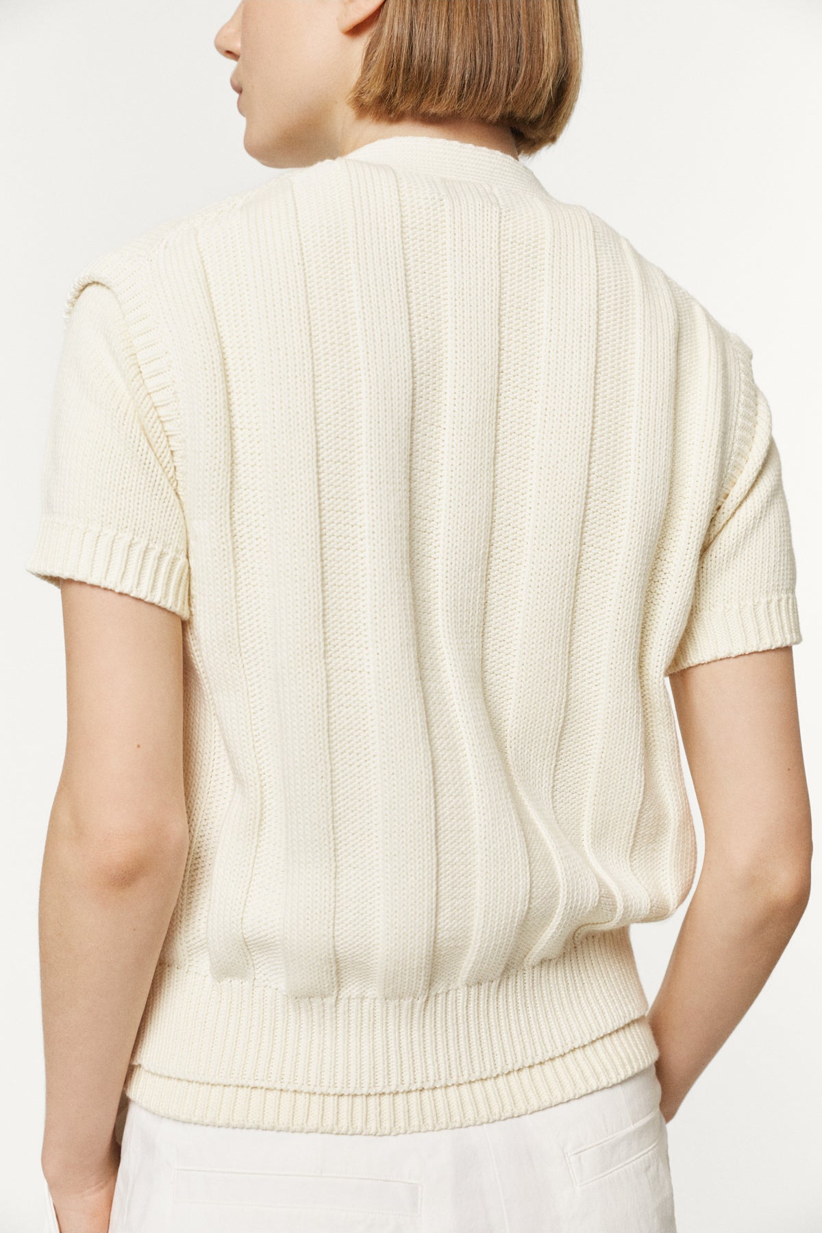 Trikot-Weste/Pullunder aus Bio-Baumwolle mit flacher Rippe
