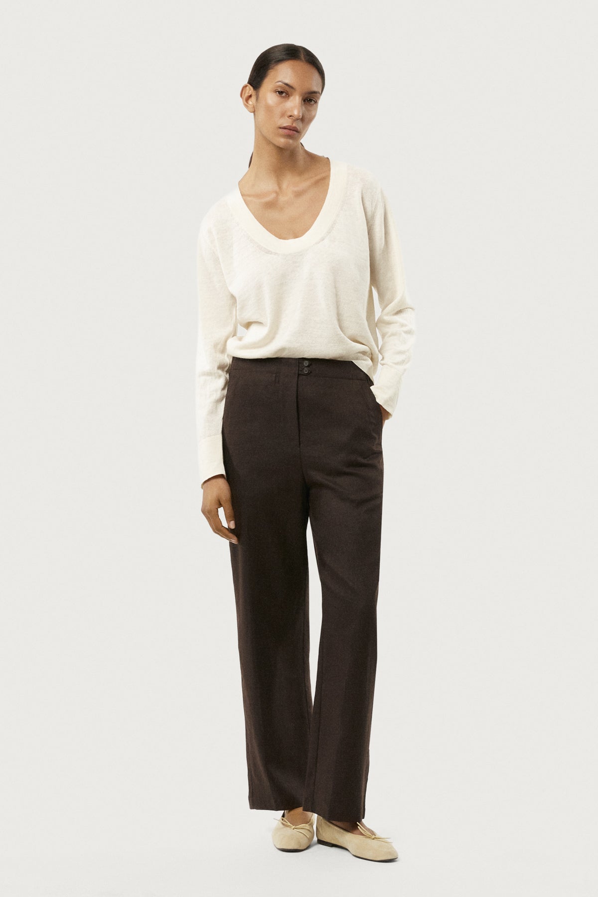 Pantalone Rilassato in Puro Lino