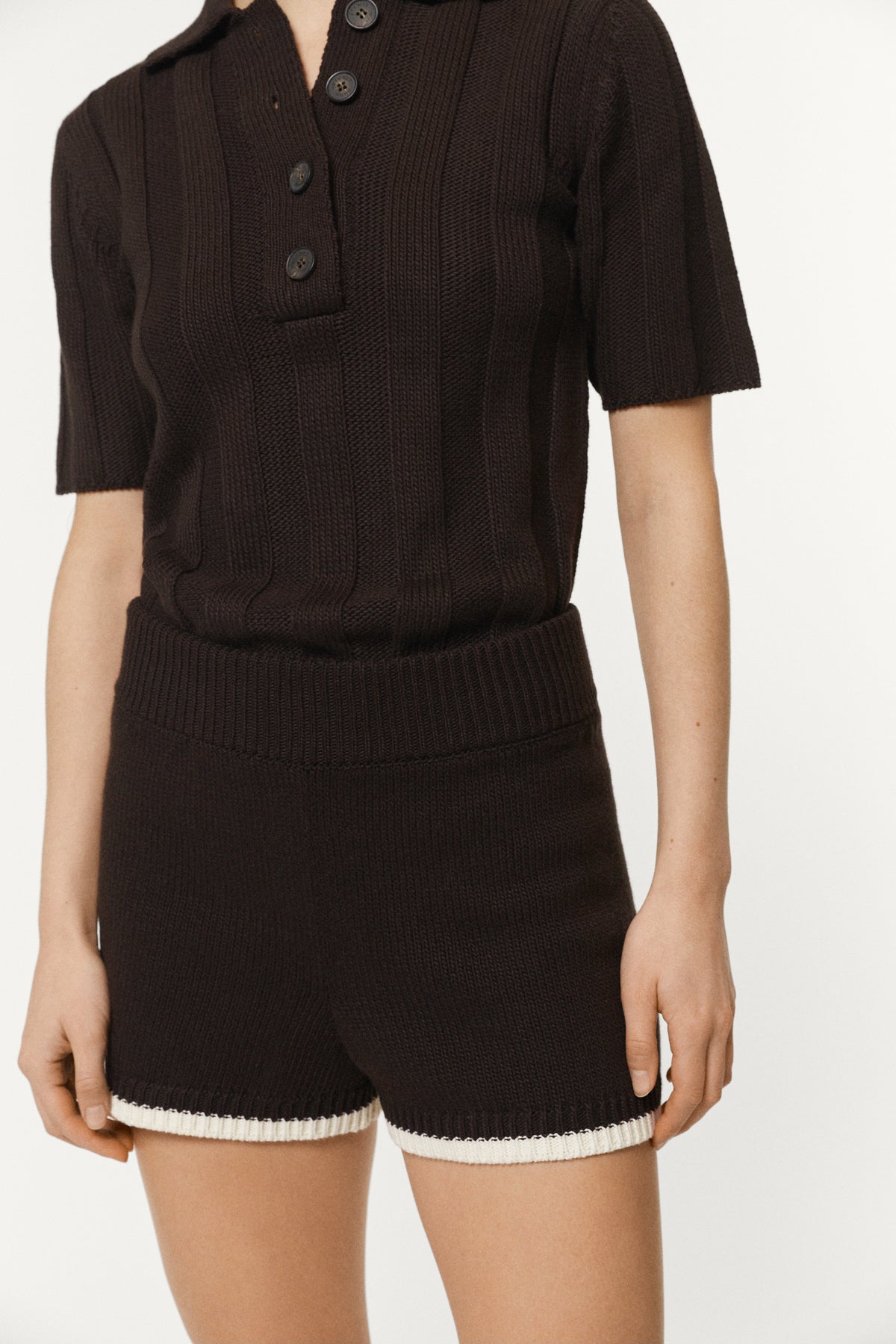 The Organic Cotton Tricot Shorts cafe noir