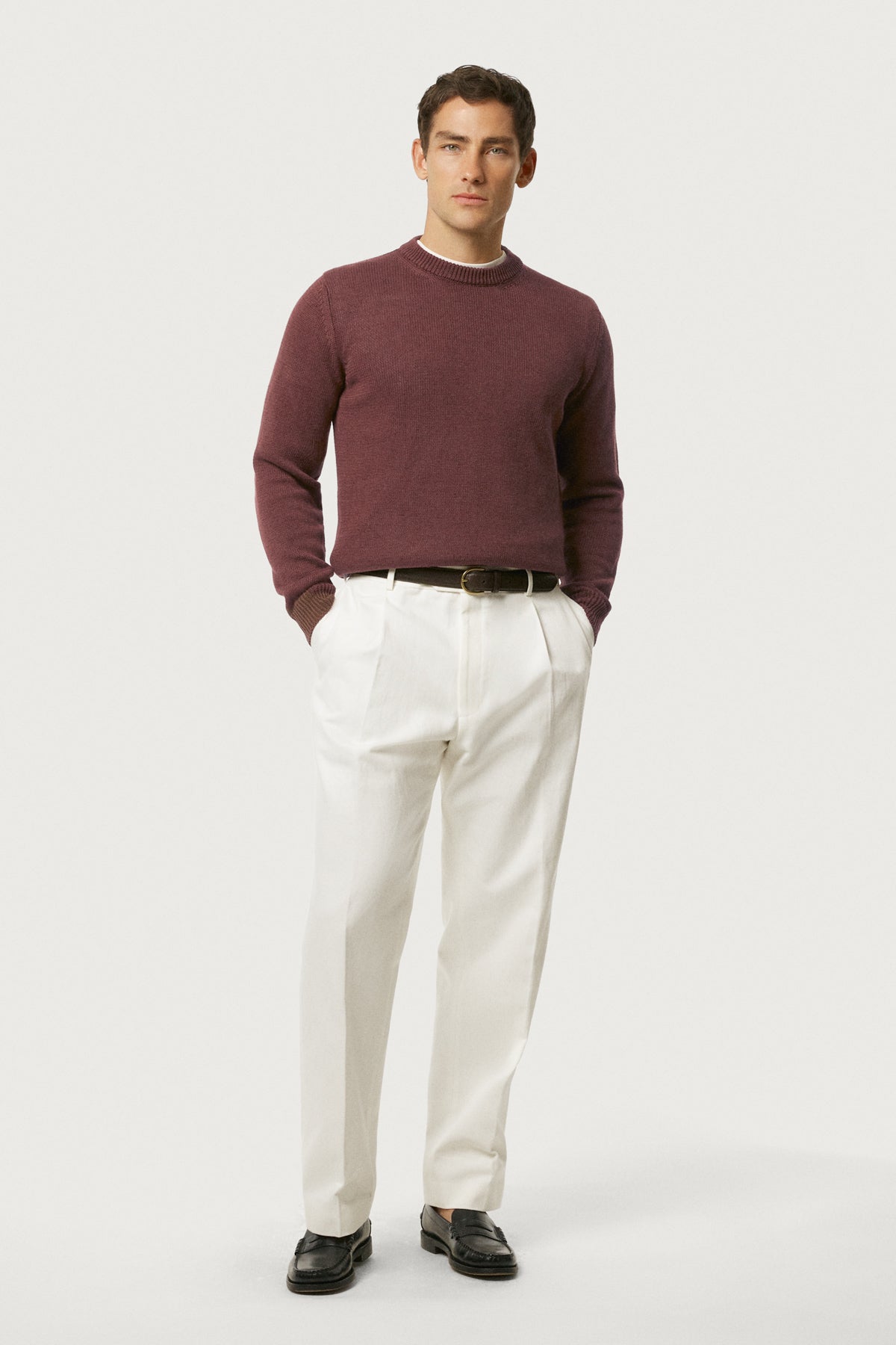 The Linen Cotton Crewneck Mahogany