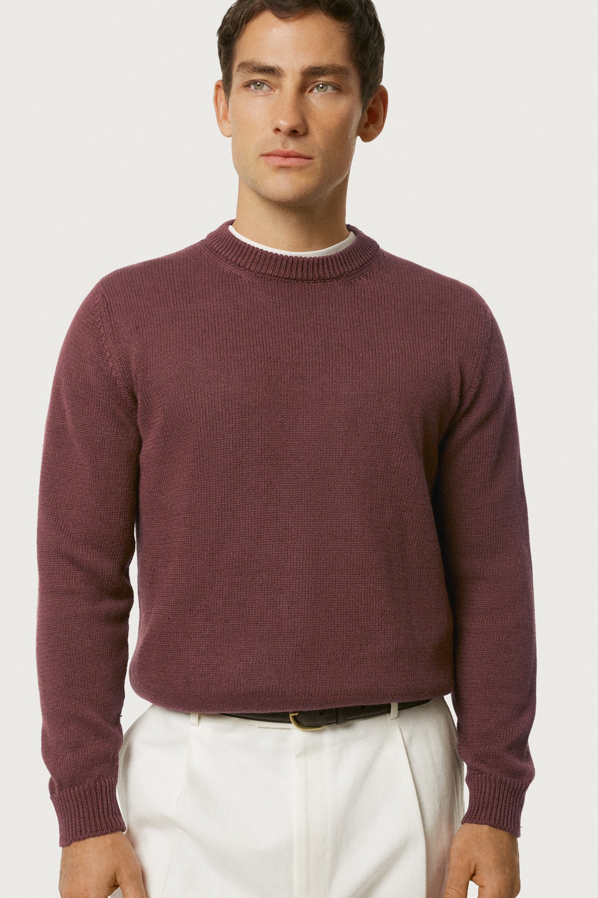 The Linen Cotton Crewneck Mahogany