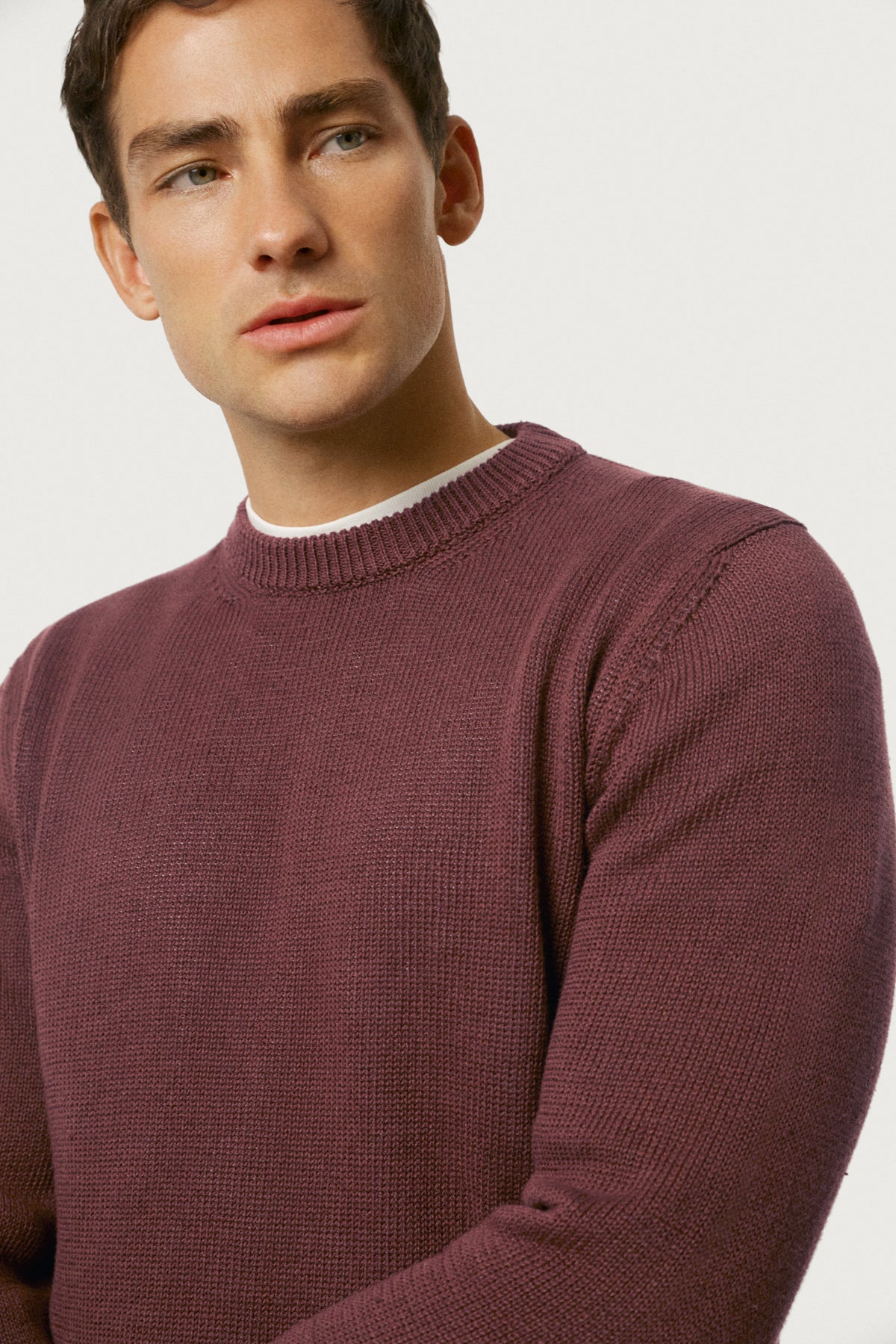 The Linen Cotton Crewneck Mahogany