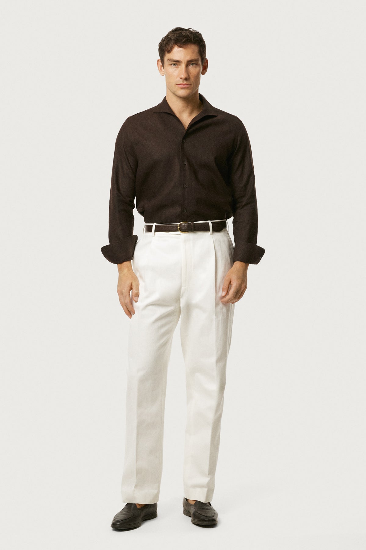 The Pure Linen Resort Shirt Cafe Noir