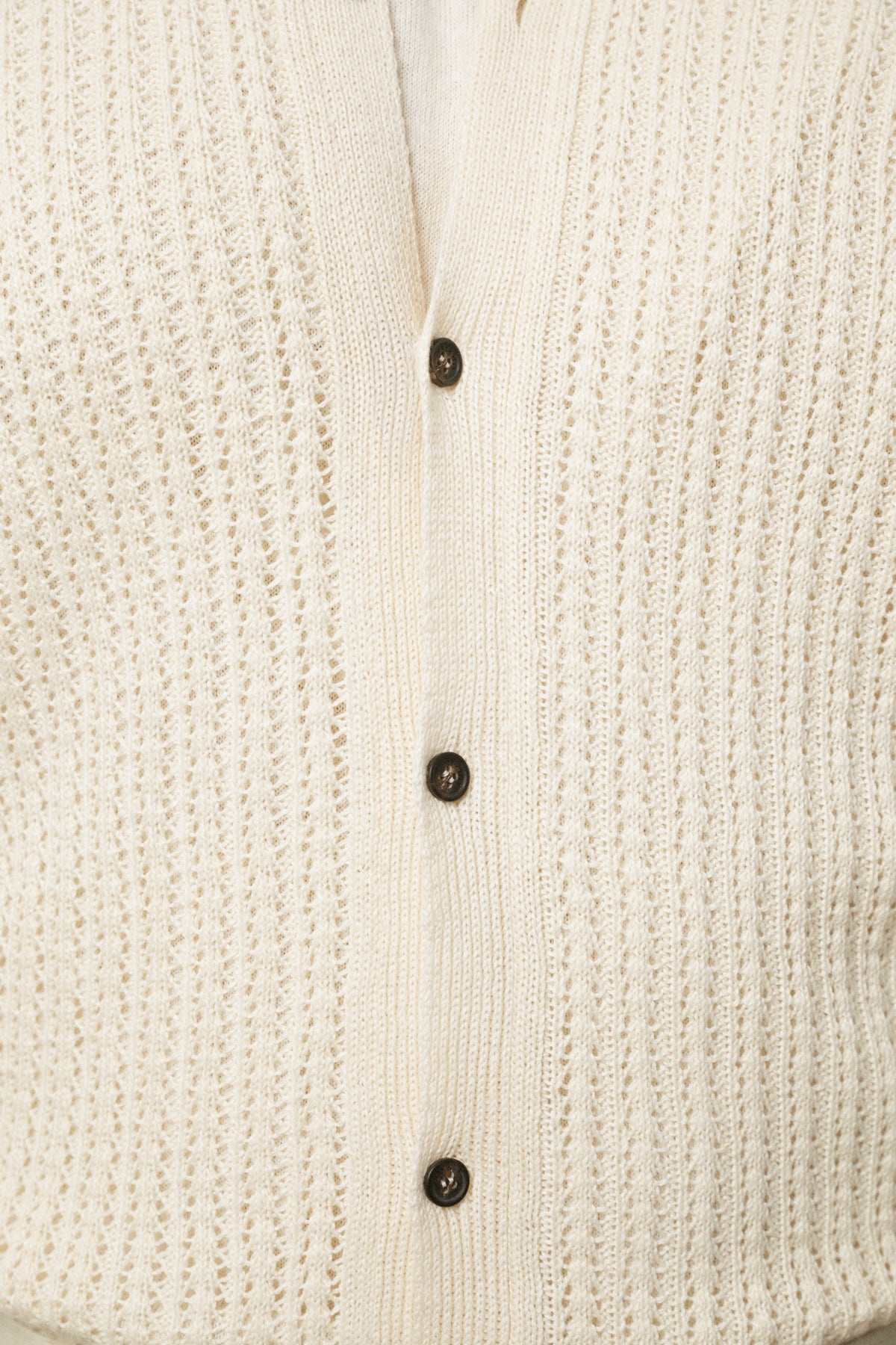 The Linen Cotton Garter Stitch Shirt Milk White