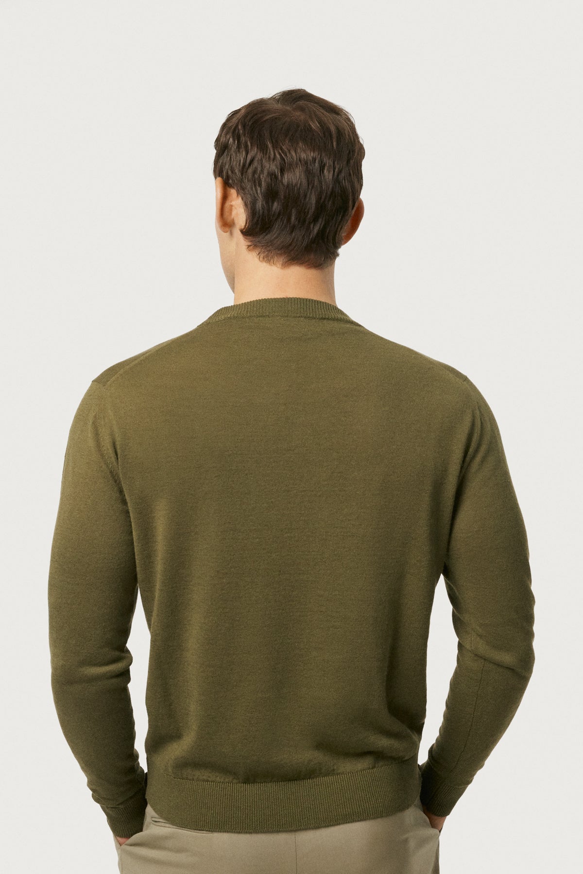 The Linen Cotton Knit Sweater Olive Green