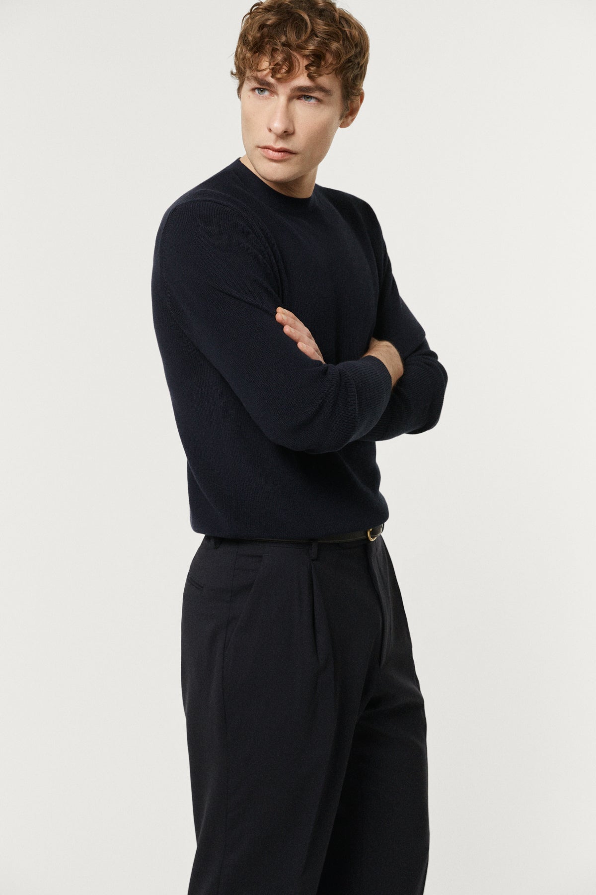 The Organic Cotton Ribbed Sweater blue