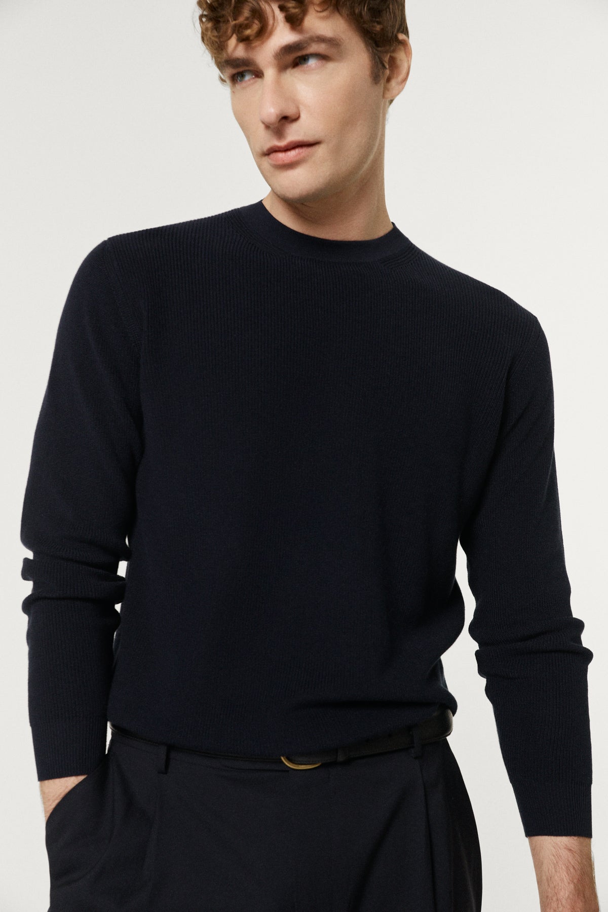 The Organic Cotton Ribbed Sweater blue