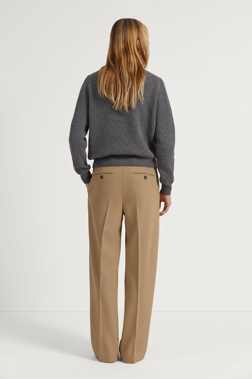 The Wool Gabardine Wide Leg Pants Camel