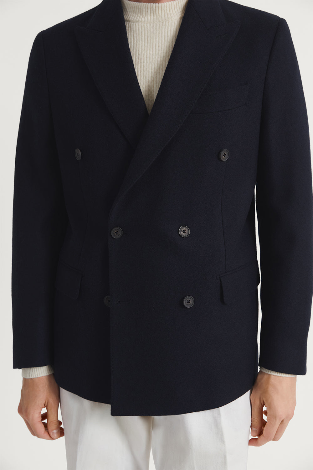 The Woolen Double Breast Blazer Navy Blue