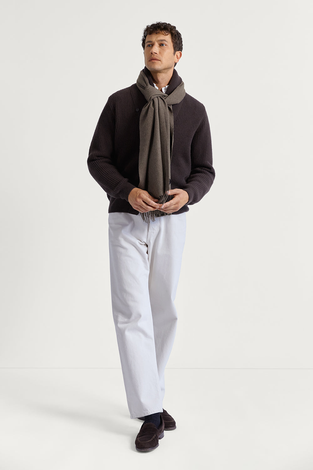 The Upcycled Oversized Cashmere Scarf Taupe