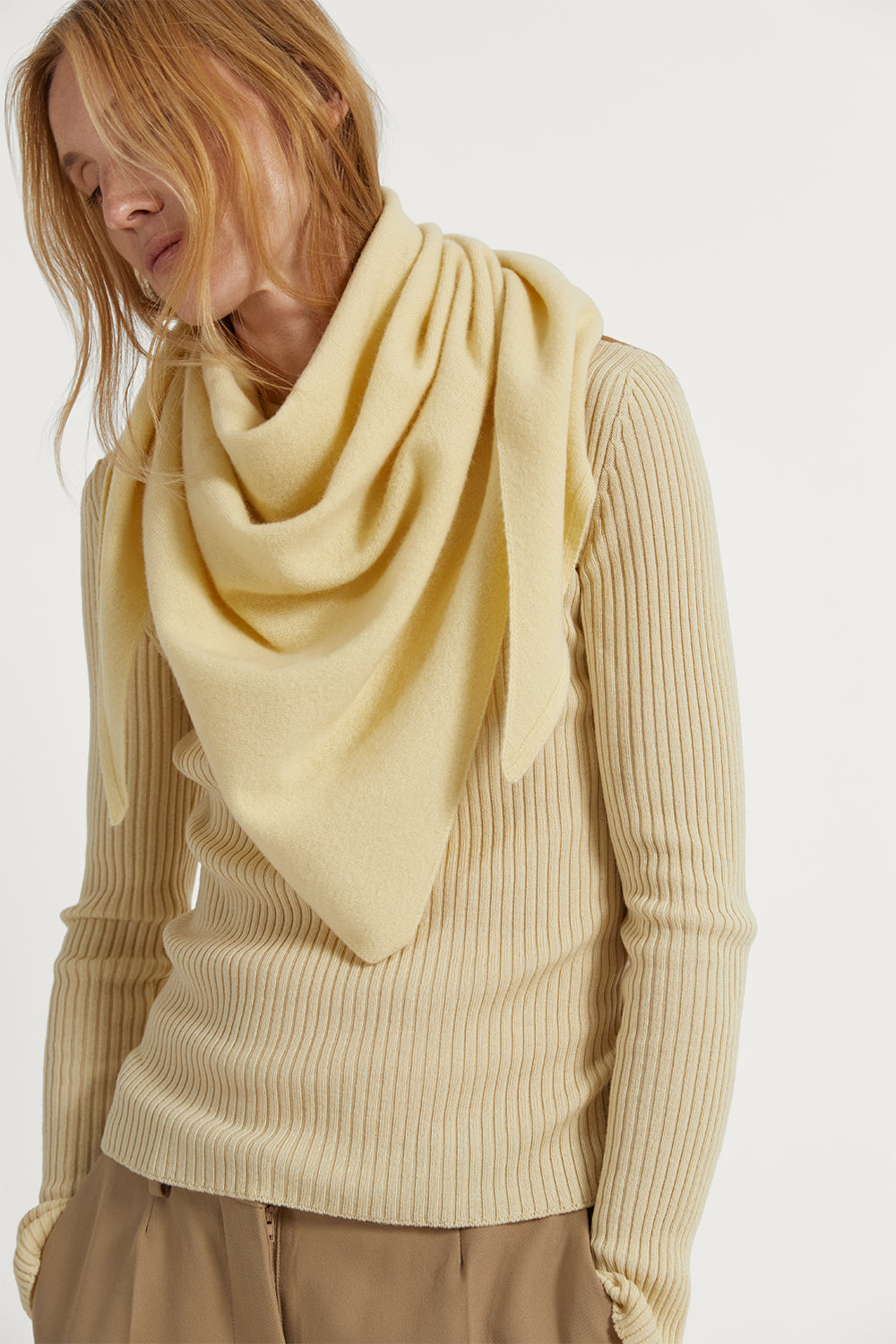 The Lightweight Woolen Triangle Shawl Ginger