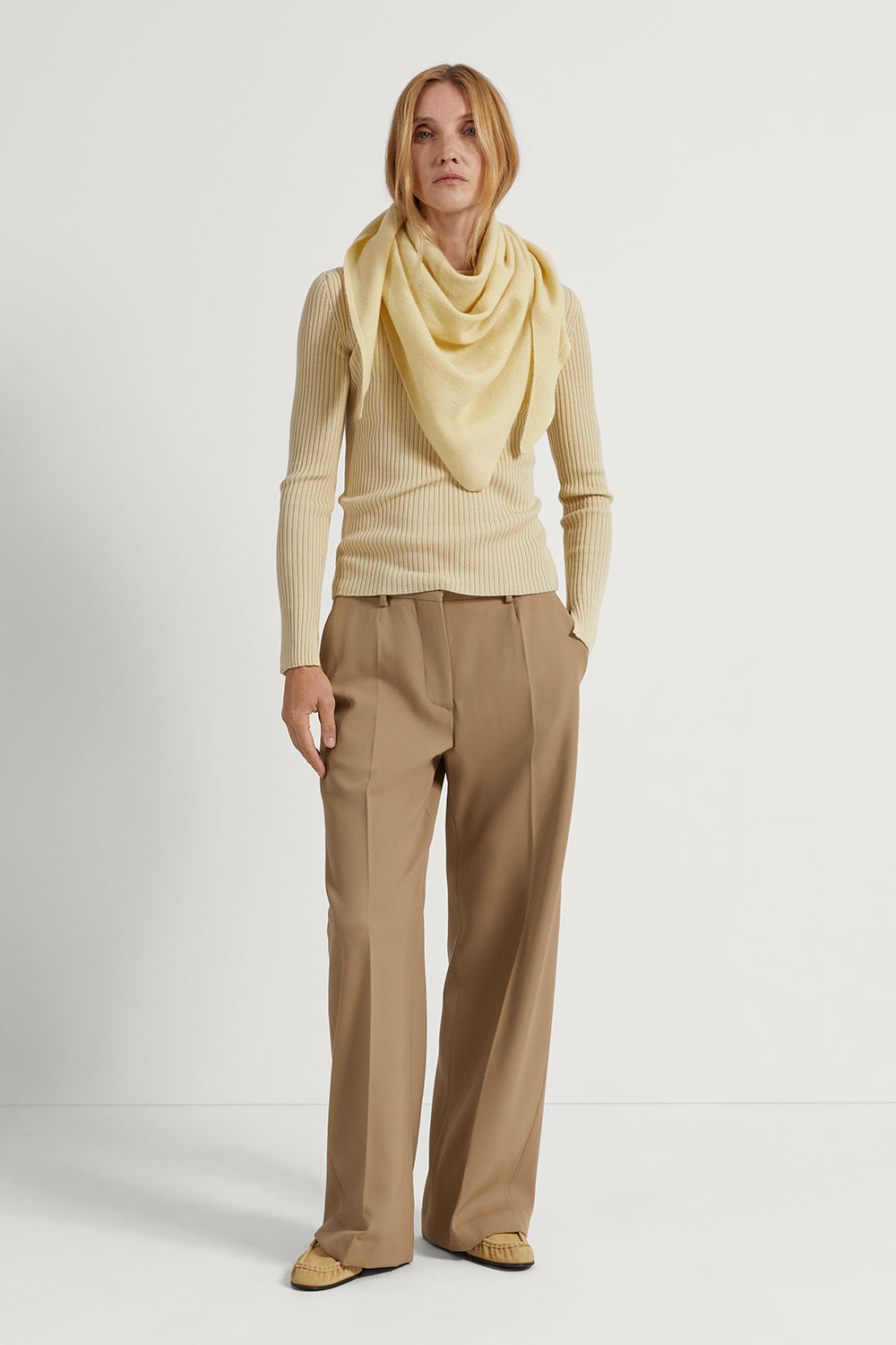 The Lightweight Woolen Triangle Shawl Ginger