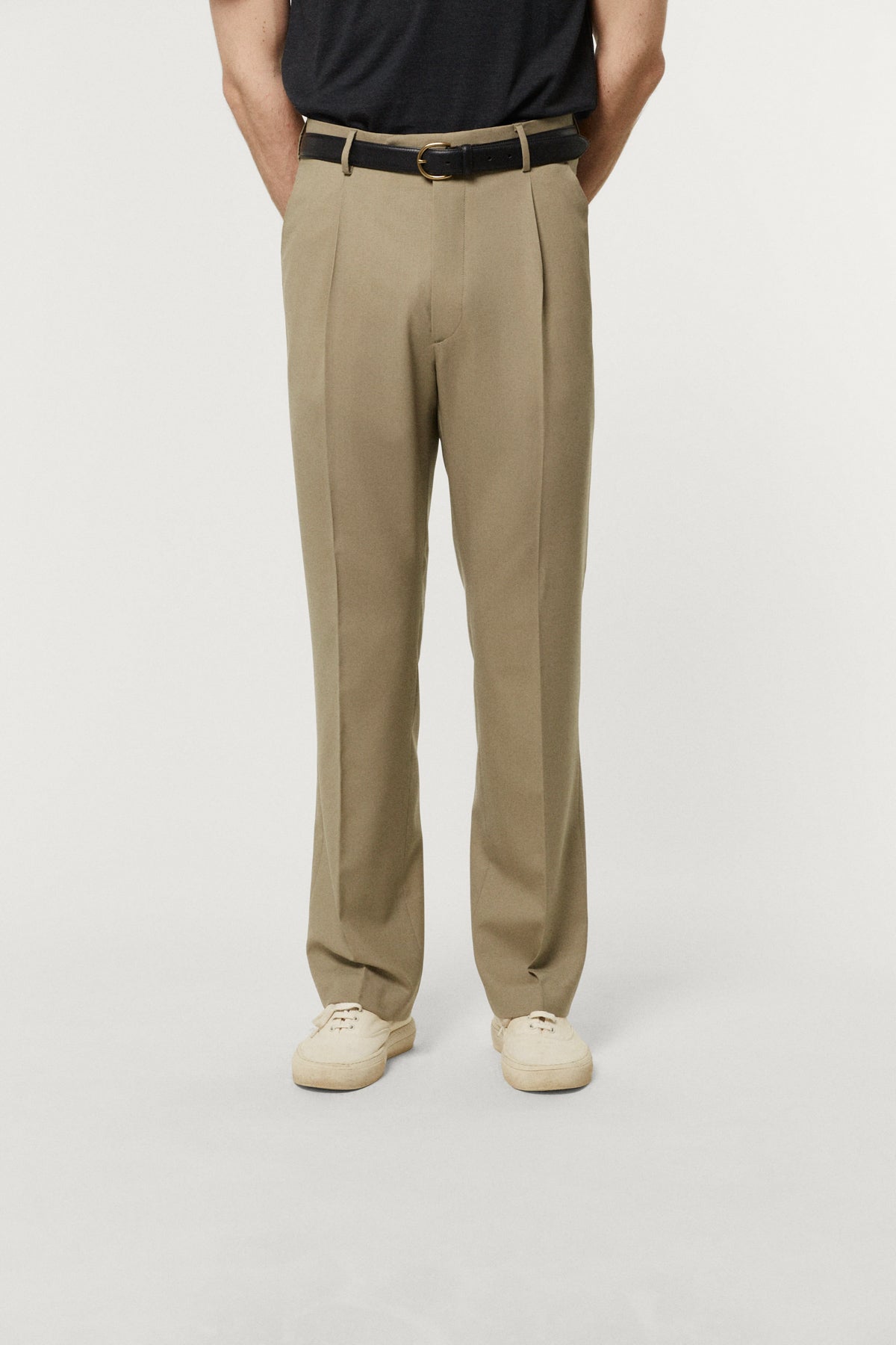 The Cool Wool Tailored Trousers with Pinces kaki