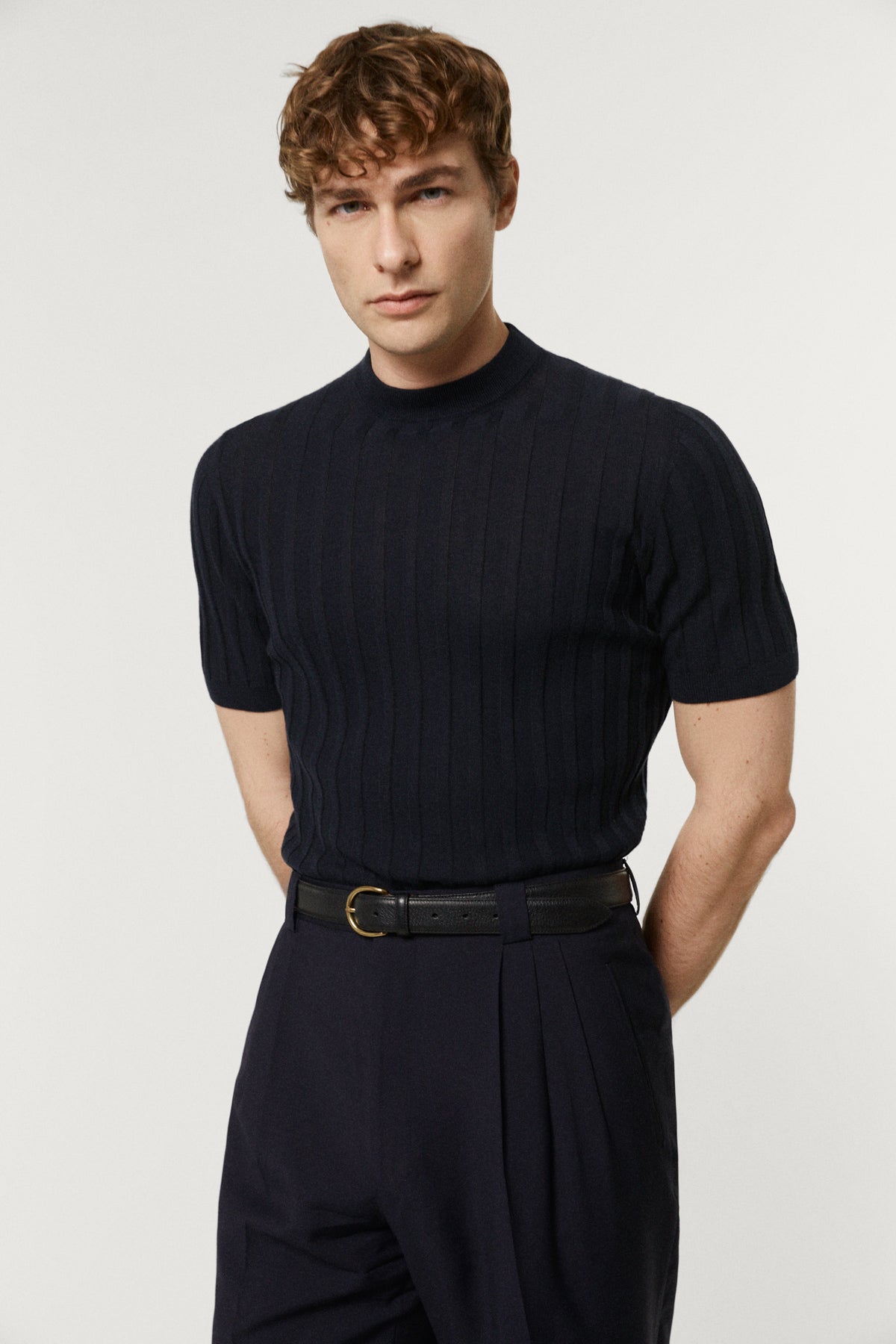 The Organic Cotton Light Ribbed T-shirt Deep Blue