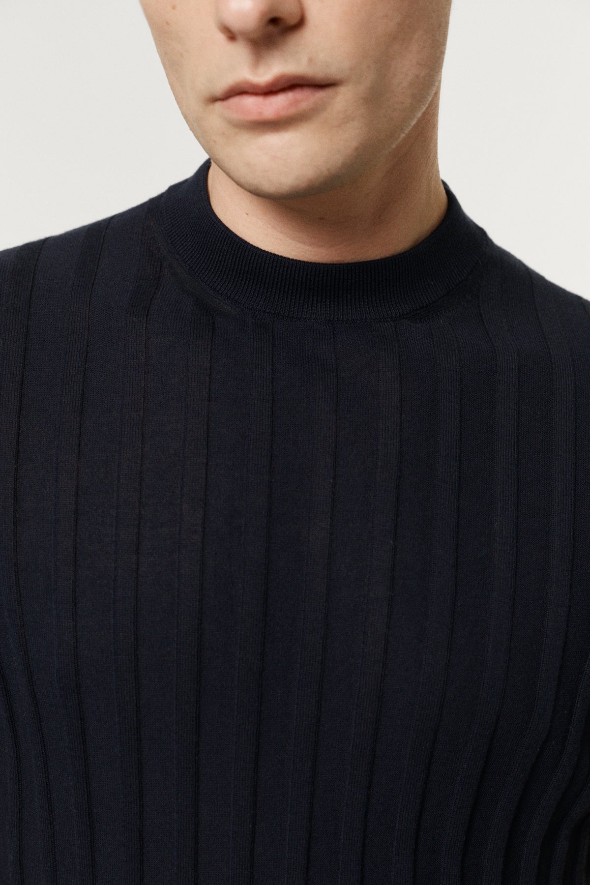 The Organic Cotton Light Ribbed T-shirt Deep Blue