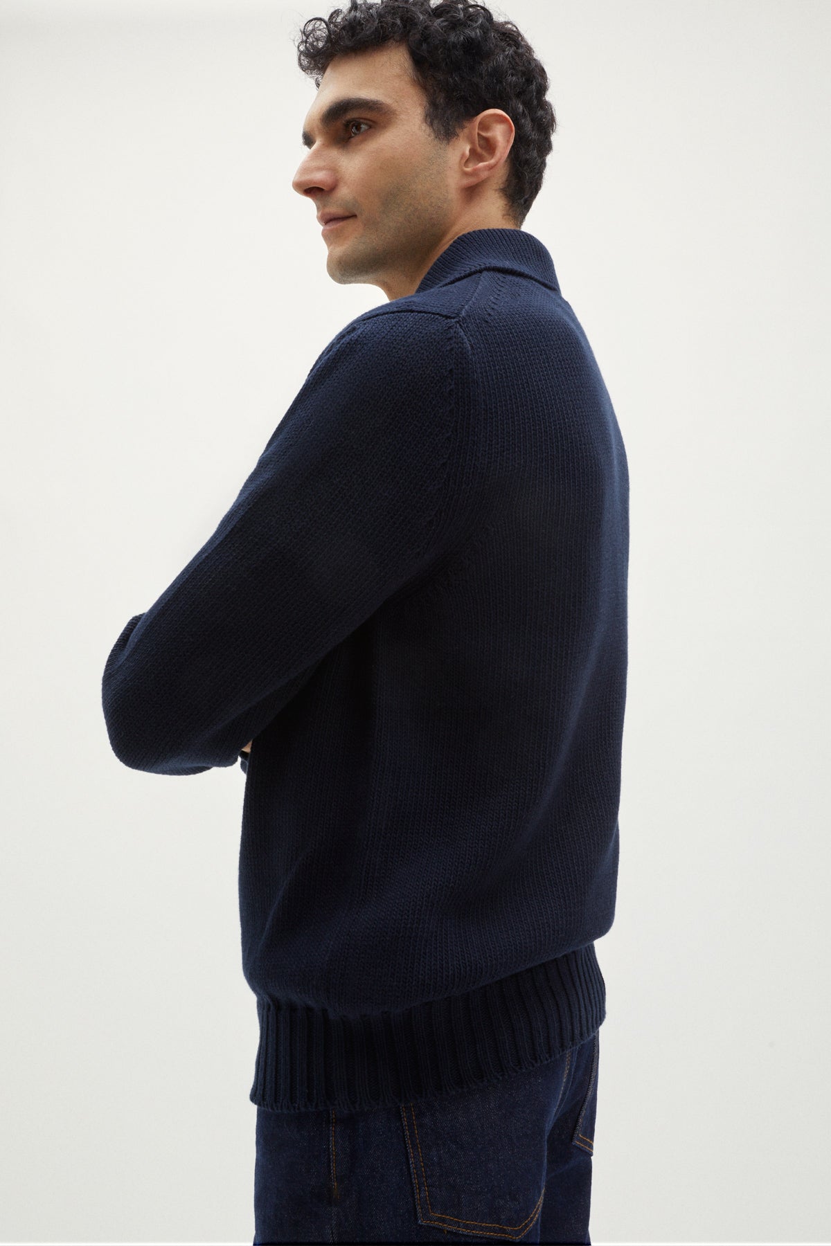 the organic cotton tricot polo deep blue