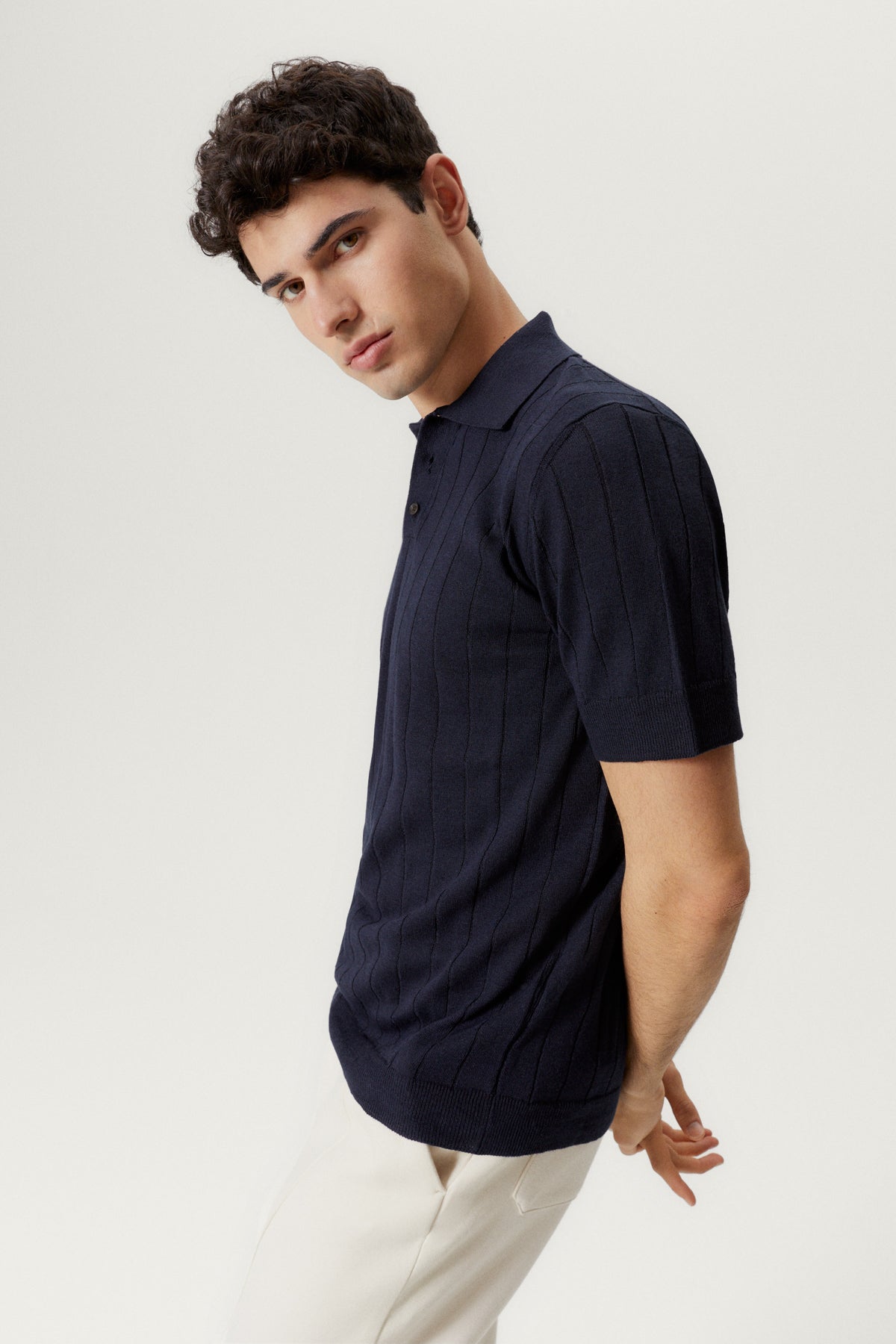 the linen cotton vintage polo blue navy