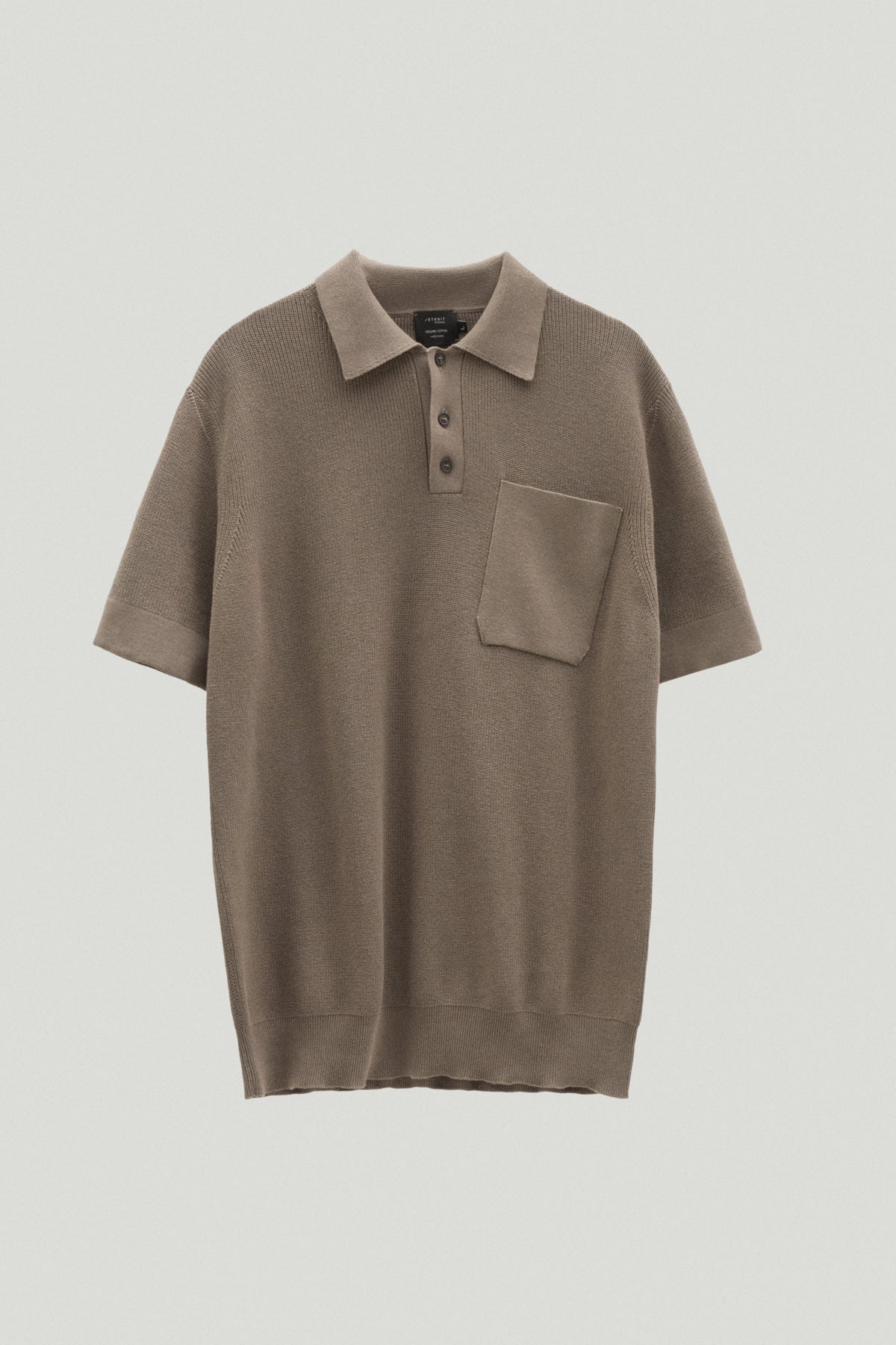 the organic cotton ribbed polo shirt tobacco