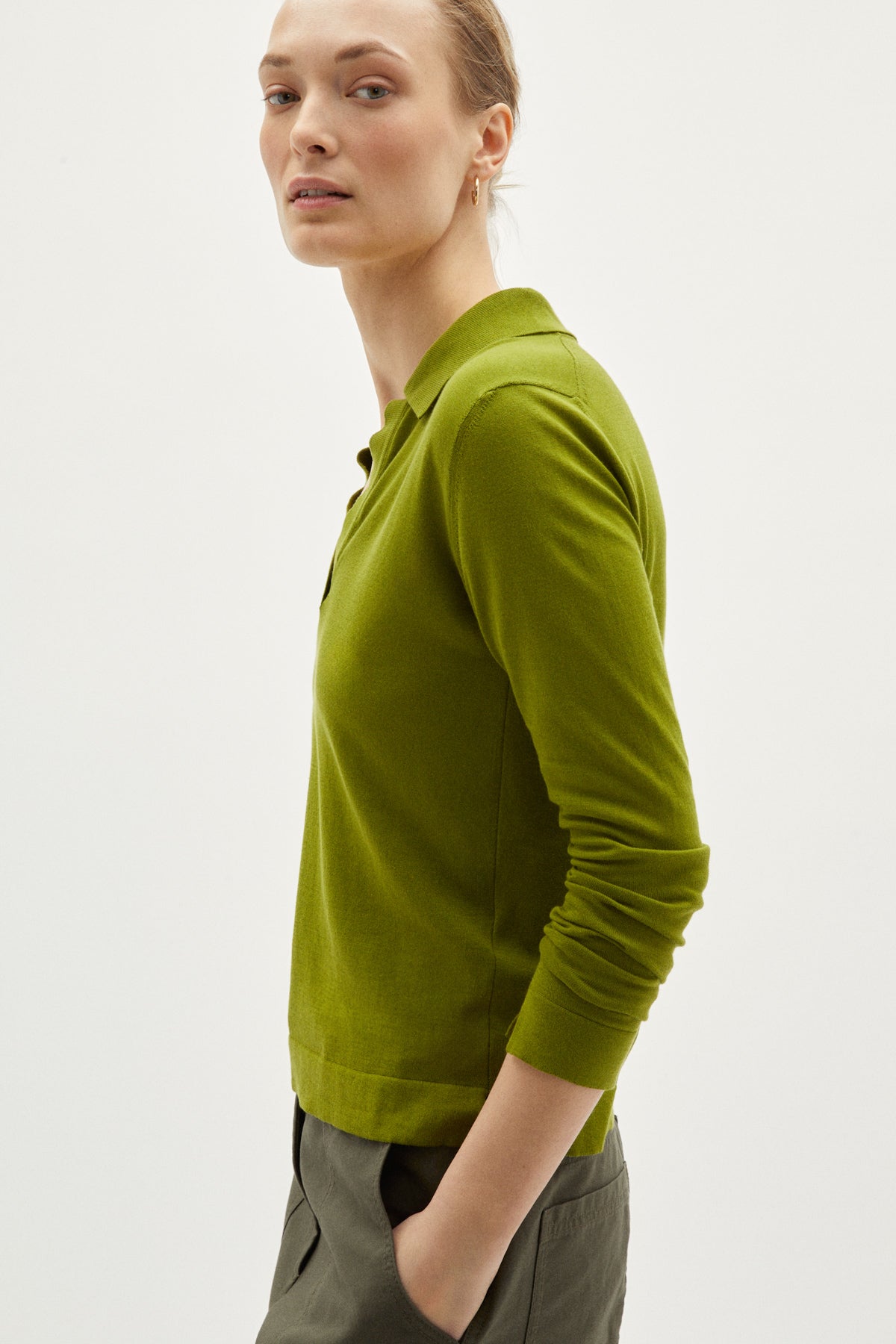 the organic cotton lightweight polo kiwi green