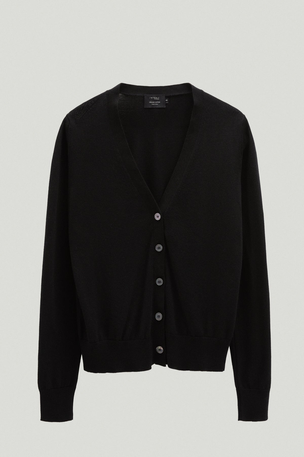 the organic cotton lightweight cardigan black