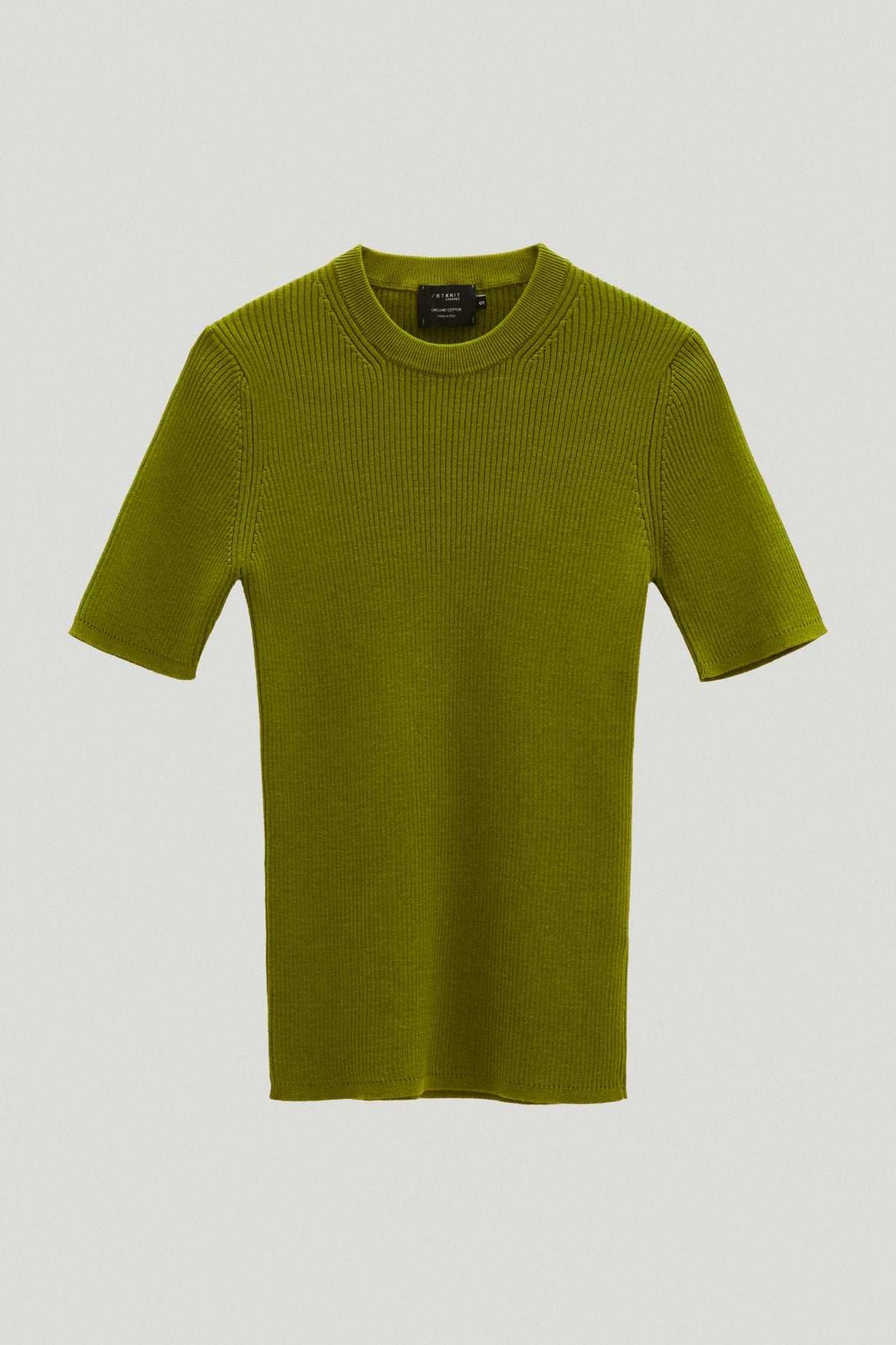 the organic cotton ribbed tee kiwi green